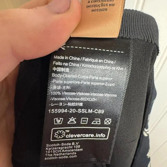 Scotch & Soda Black Tropical Print A-Line Skirt Size Small Asymmetrical P48 - Picture 8 of 8